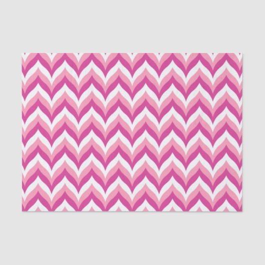Zigzag Chevron Pattern, roze en witte zigzag Tissuepapier (Voorkant)