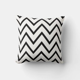 Zigzag Chevron Pattern | Zwart-wit Kussen