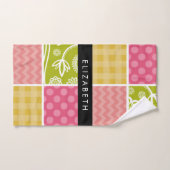 zigzag, Chevron, Polka Dots, Gingham, Jouw naam Bad Handdoek (Handdoek)