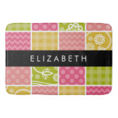zigzag, Chevron, Polka Dots, Gingham, Jouw naam Badmat (Voorkant)
