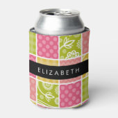 zigzag, Chevron, Polka Dots, Gingham, Jouw naam Blikjeskoeler (Blikje Voorkant)