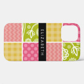 zigzag, Chevron, Polka Dots, Gingham, Jouw naam Case-Mate iPhone Case (Achterkant (horizontaal))