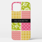 zigzag, Chevron, Polka Dots, Gingham, Jouw naam Case-Mate iPhone Case (Achterkant)