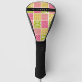 zigzag, Chevron, Polka Dots, Gingham, Jouw naam Golfheadcover (Voorkant)
