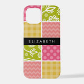 zigzag, Chevron, Polka Dots, Gingham, Jouw naam iPhone Hoesje (Achterkant)