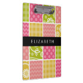 zigzag, Chevron, Polka Dots, Gingham, Jouw naam Klembord (Rechts)