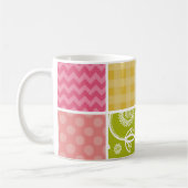 zigzag, Chevron, Polka Dots, Gingham, Jouw naam Koffiemok (Links)