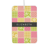 zigzag, Chevron, Polka Dots, Gingham, Jouw naam Luchtverfrisser (Voorkant)