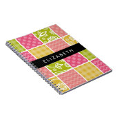 zigzag, Chevron, Polka Dots, Gingham, Jouw naam Notitieboek (Rechterzijde)