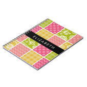 zigzag, Chevron, Polka Dots, Gingham, Jouw naam Notitieboek (Linkerzijde)