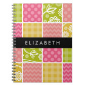 zigzag, Chevron, Polka Dots, Gingham, Jouw naam Notitieboek (Voorkant)