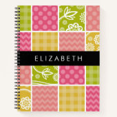 zigzag, Chevron, Polka Dots, Gingham, Jouw naam Notitieboek (Voorkant)