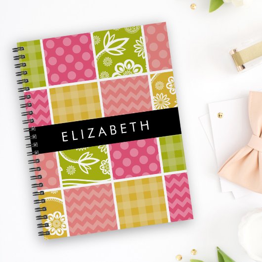 zigzag, Chevron, Polka Dots, Gingham, Jouw naam Planner