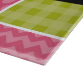 zigzag, Chevron, Polka Dots, Gingham, Jouw naam Snijplank (Hoek)