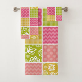 Zigzag, Chevron, Polka Dots, Gingham, Patchwork Bad Handdoek