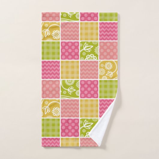 Zigzag, Chevron, Polka Dots, Gingham, Patchwork Bad Handdoek (Handdoek)