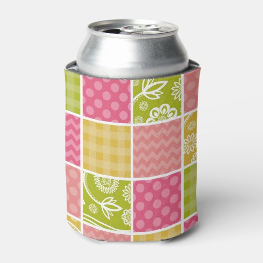 Zigzag, Chevron, Polka Dots, Gingham, Patchwork Blikjeskoeler (Blikje Voorkant)