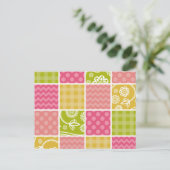 Zigzag, Chevron, Polka Dots, Gingham, Patchwork Briefkaart (Staand voorkant)
