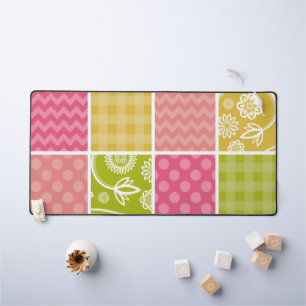 Zigzag, Chevron, Polka Dots, Gingham, Patchwork Bureaumat