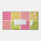 Zigzag, Chevron, Polka Dots, Gingham, Patchwork Bureaumat (Keyboard & Muis)