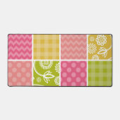 Zigzag, Chevron, Polka Dots, Gingham, Patchwork Bureaumat (Voorkant)