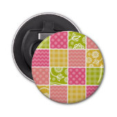Zigzag, Chevron, Polka Dots, Gingham, Patchwork Button Flesopener (Voorkant)