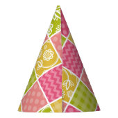 Zigzag, Chevron, Polka Dots, Gingham, Patchwork Feesthoedjes (Achterkant)