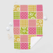 Zigzag, Chevron, Polka Dots, Gingham, Patchwork Golfhanddoek (Insitu)