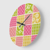 Zigzag, Chevron, Polka Dots, Gingham, Patchwork Grote Klok (Hoek)