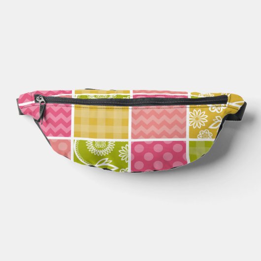 Zigzag, Chevron, Polka Dots, Gingham, Patchwork Heuptasje (Liggend)