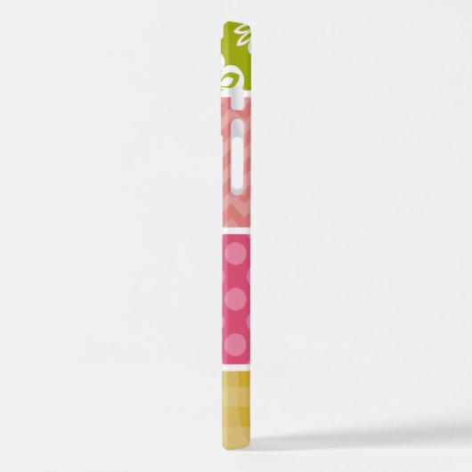 Zigzag, Chevron, Polka Dots, Gingham, Patchwork iPhone Hoesje (Linkerkant)