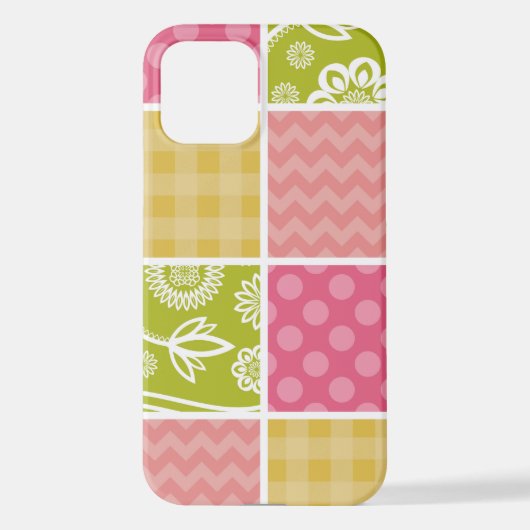 Zigzag, Chevron, Polka Dots, Gingham, Patchwork iPhone Hoesje (Achterkant)