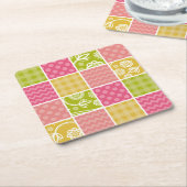 Zigzag, Chevron, Polka Dots, Gingham, Patchwork Kartonnen Onderzetters (Schuin)