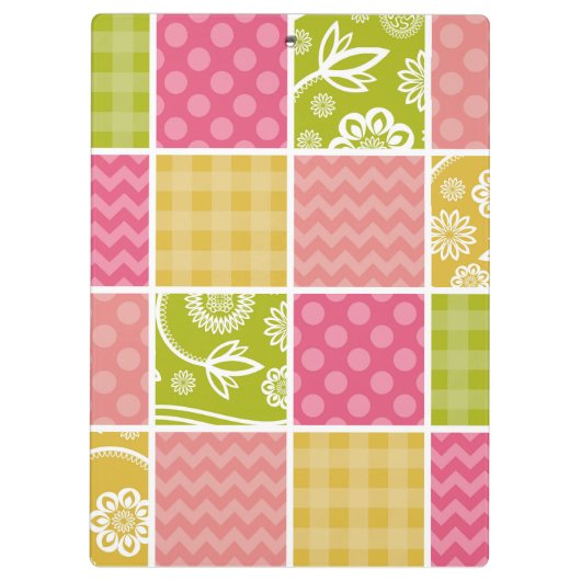 Zigzag, Chevron, Polka Dots, Gingham, Patchwork Klembord (Achterkant)