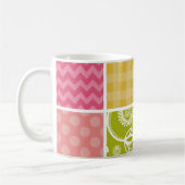 Zigzag, Chevron, Polka Dots, Gingham, Patchwork Koffiemok (Links)