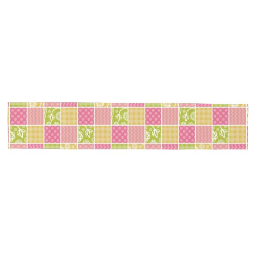 Zigzag, Chevron, Polka Dots, Gingham, Patchwork Medium Tafelloper (Horizontaal)