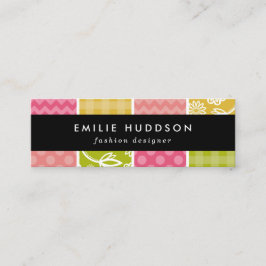 Zigzag, Chevron, Polka Dots, Gingham, Patchwork Mini Visitekaartje