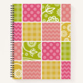 Zigzag, Chevron, Polka Dots, Gingham, Patchwork Notitieboek (Voorkant)