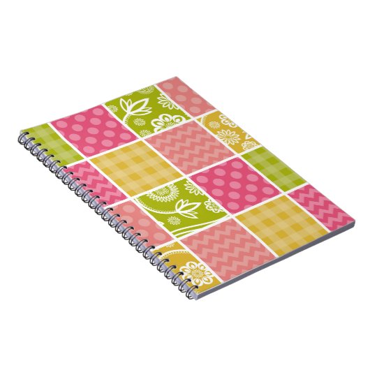 Zigzag, Chevron, Polka Dots, Gingham, Patchwork Notitieboek (Rechterzijde)