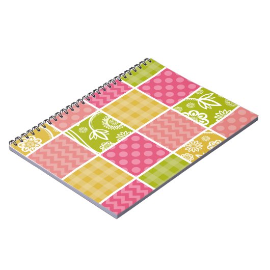 Zigzag, Chevron, Polka Dots, Gingham, Patchwork Notitieboek (Linkerzijde)