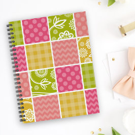 Zigzag, Chevron, Polka Dots, Gingham, Patchwork Notitieboek