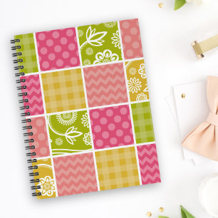 Zigzag, Chevron, Polka Dots, Gingham, Patchwork Notitieboek