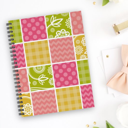 Zigzag, Chevron, Polka Dots, Gingham, Patchwork Notitieboek