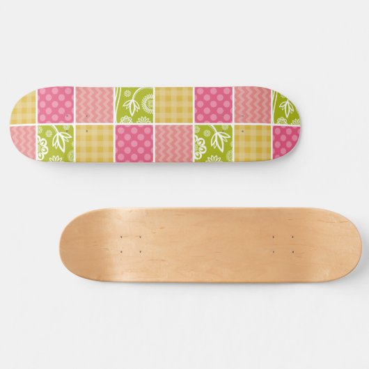 Zigzag, Chevron, Polka Dots, Gingham, Patchwork Persoonlijk Skateboard (Horizontaal)