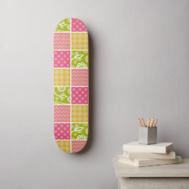 Zigzag, Chevron, Polka Dots, Gingham, Patchwork Persoonlijk Skateboard