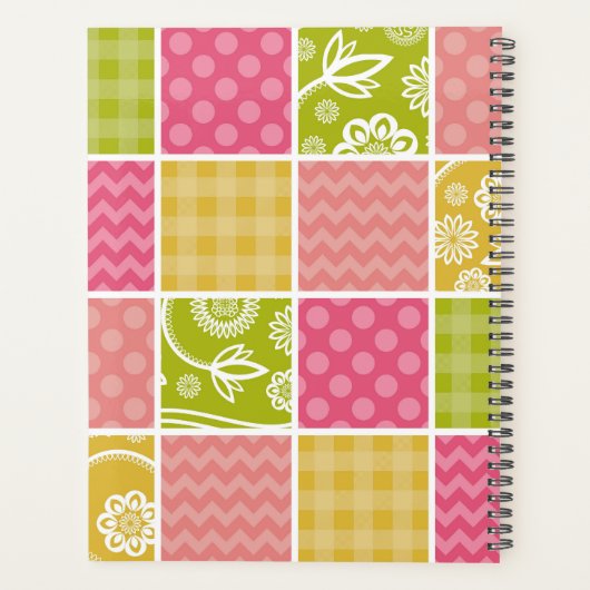 Zigzag, Chevron, Polka Dots, Gingham, Patchwork Planner (Achterkant)