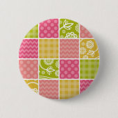 Zigzag, Chevron, Polka Dots, Gingham, Patchwork Ronde Button 5,7 Cm (Voorkant)