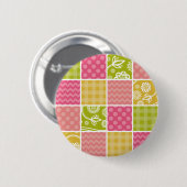 Zigzag, Chevron, Polka Dots, Gingham, Patchwork Ronde Button 5,7 Cm (Voorkant /achterkant)