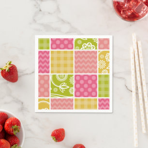 Zigzag, Chevron, Polka Dots, Gingham, Patchwork Servet