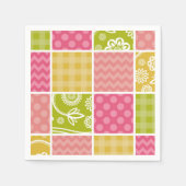 Zigzag, Chevron, Polka Dots, Gingham, Patchwork Servet (Voorkant)